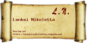 Lenkei Nikoletta névjegykártya